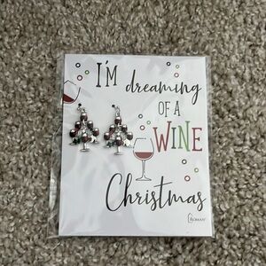 Wine Christmas Tree Earrings